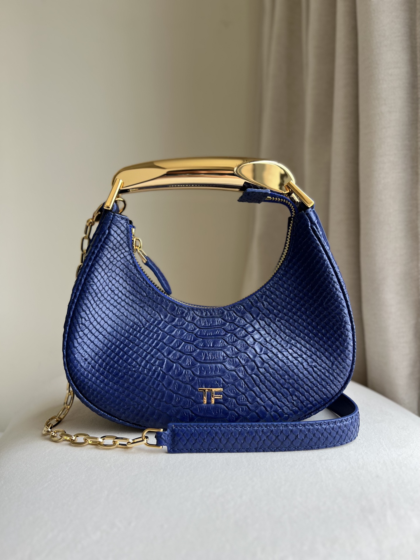 Tom Ford Bianca Mini Hobo Bag in Snakeskin-Embossed Leather 9