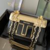 Tom Ford Laminated Calf Shoulder Bag in Black and Gold 1