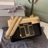 Tom Ford Laminated Calf Shoulder Bag in Black and Gold 2